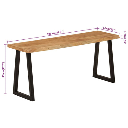 Benk med naturlig kant 105 cm heltre akasie