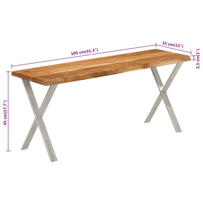 Benk med naturlig kant 105 cm heltre akasie