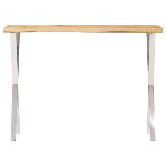 Konsollbord med naturlig kant 105x33x76 cm heltre mango