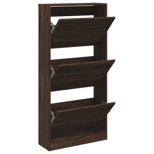 Skoskap brun eik 60x21x125,5 cm konstruert tre