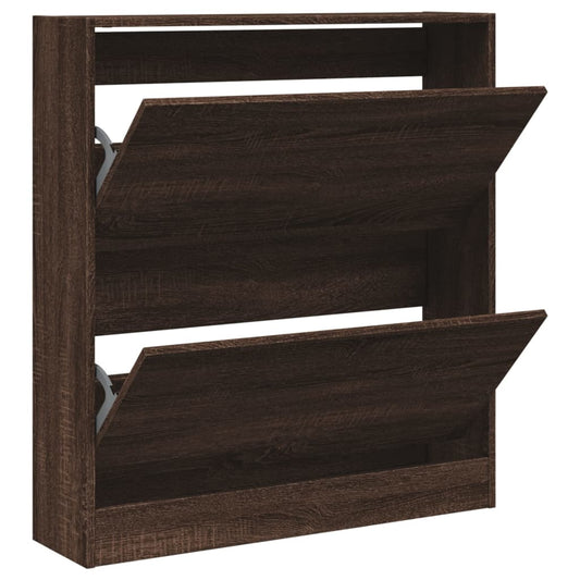 Skoskap brun eik 80x21x87,5 cm konstruert tre