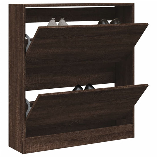 Skoskap brun eik 80x21x87,5 cm konstruert tre