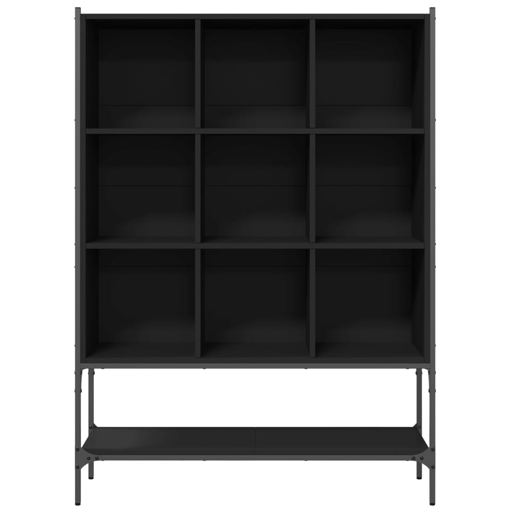Bokhylle svart 102x30x141,5 cm konstruert tre