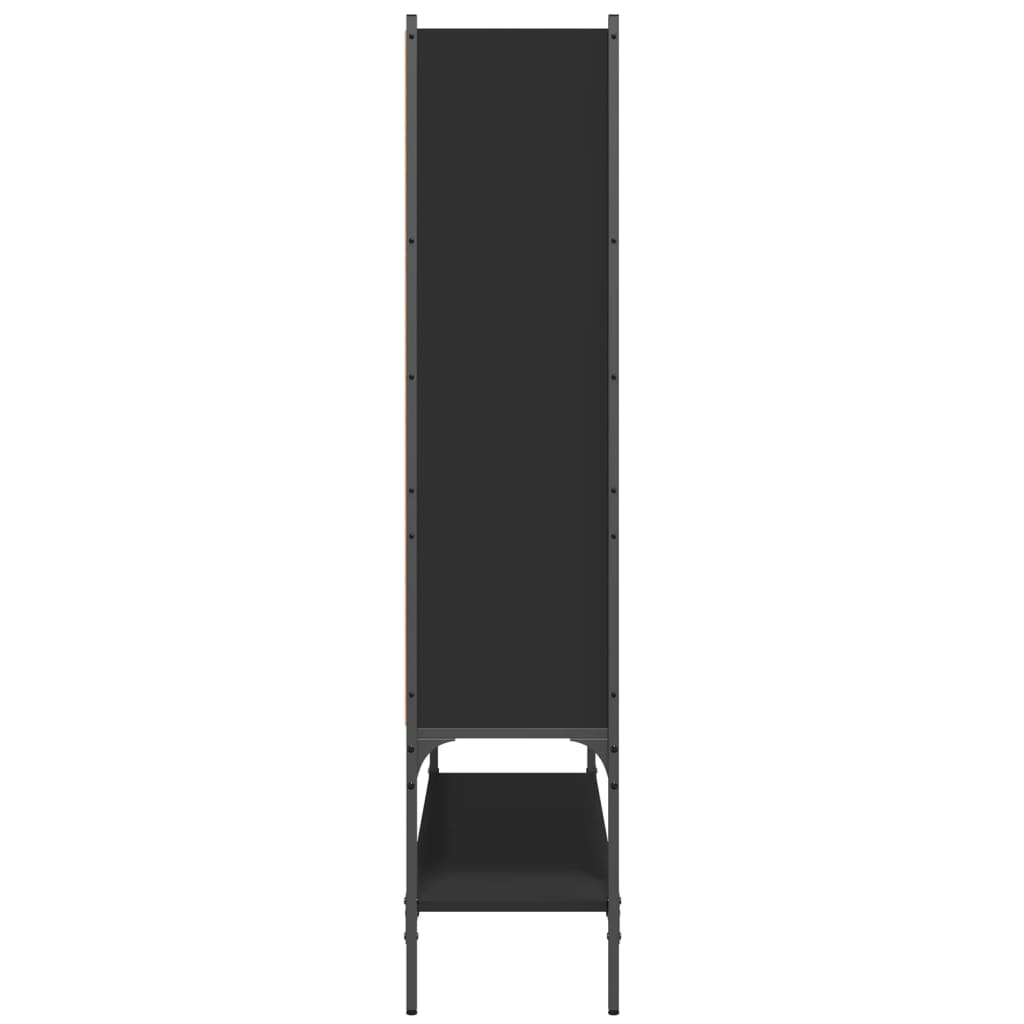 Bokhylle svart 102x30x141,5 cm konstruert tre
