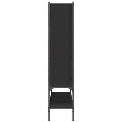 Bokhylle svart 102x30x141,5 cm konstruert tre