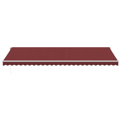 Automatisk uttrekkbar markise med LED burgunder 600x350 cm