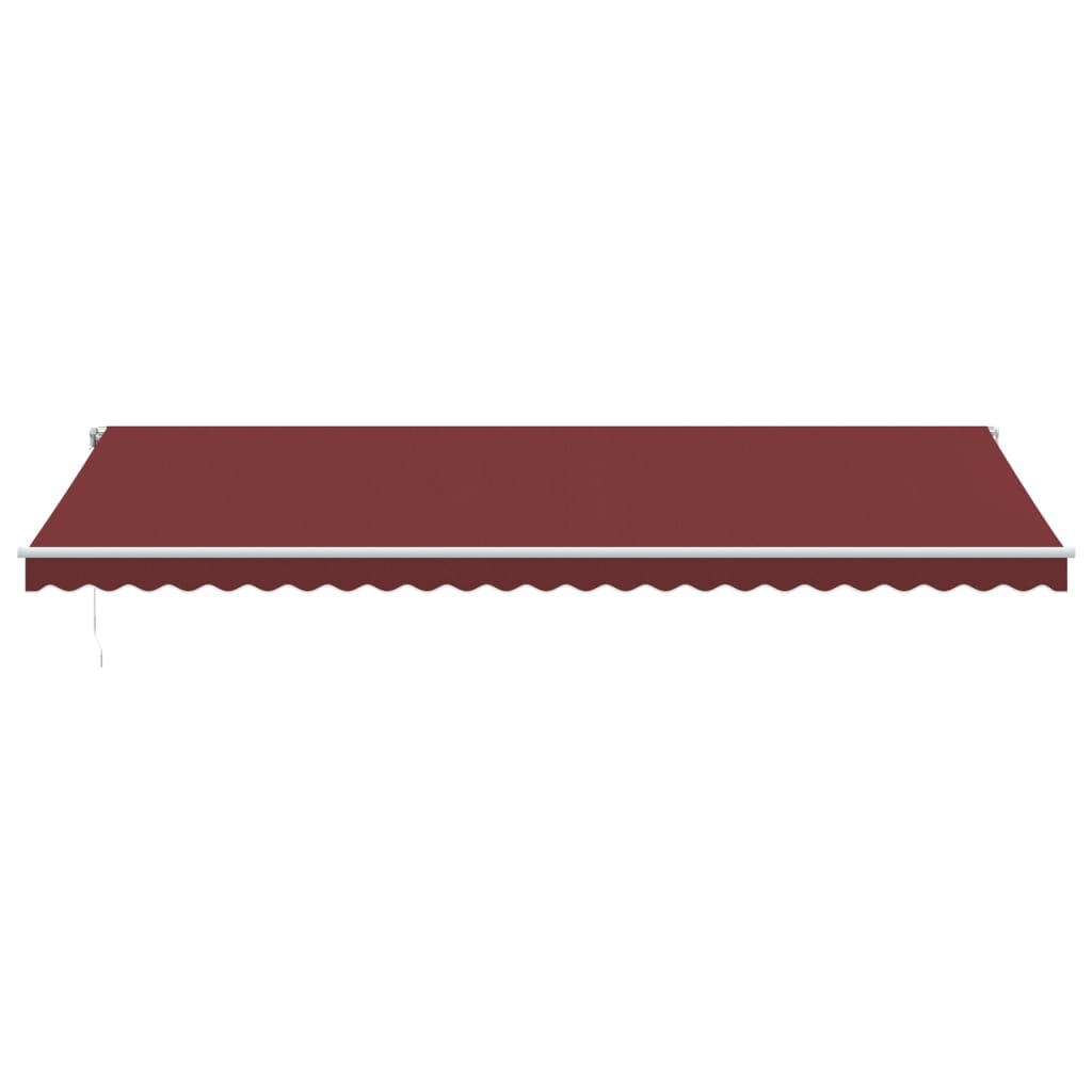 Automatisk uttrekkbar markise med LED burgunder 600x350 cm