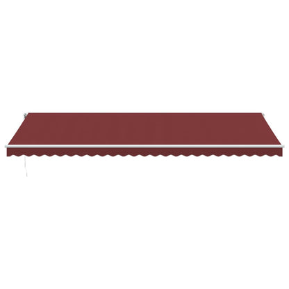 Automatisk uttrekkbar markise med LED burgunder 600x350 cm