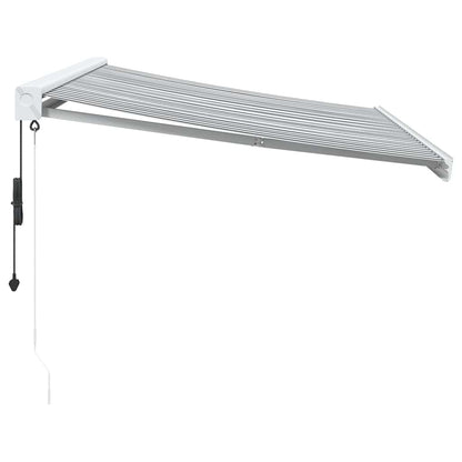 Uttrekkbar markise antrasitt og hvit 3,5x2,5 m stoff aluminium
