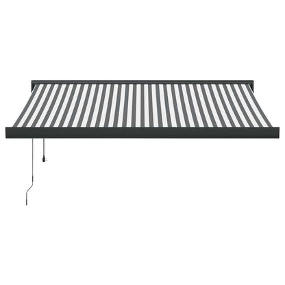 Uttrekkbar markise antrasitt og hvit 3,5x2,5 m stoff aluminium