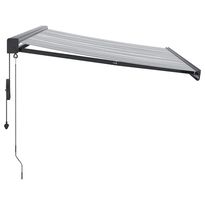 Uttrekkbar markise antrasitt og hvit 3,5x2,5 m stoff aluminium