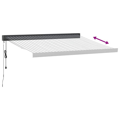 Uttrekkbar markise antrasitt og hvit 3,5x2,5 m stoff aluminium