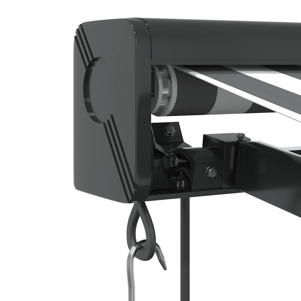 Uttrekkbar markise antrasitt og hvit 3,5x2,5 m stoff aluminium