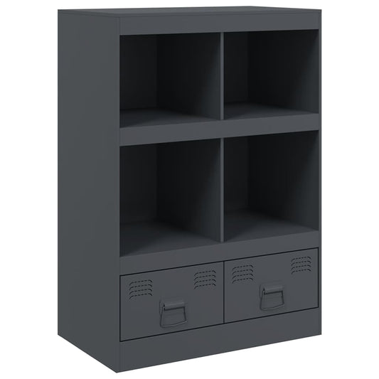 Highboard antrasitt 67x39x95 cm stål