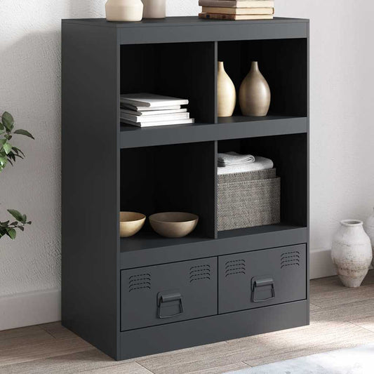 Highboard antrasitt 67x39x95 cm stål