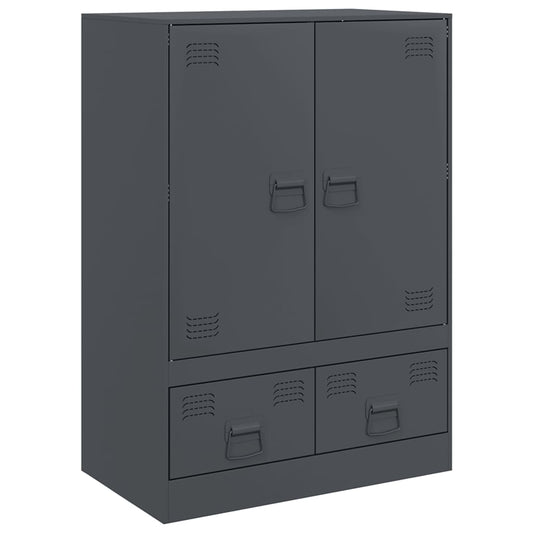Highboard antrasitt 67x39x95 cm stål