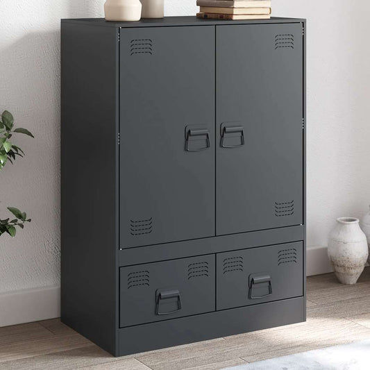 Highboard antrasitt 67x39x95 cm stål