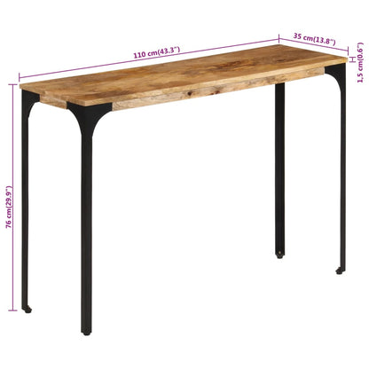 Konsollbord brun 110x35x76 cm heltre mango og jern
