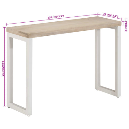 Konsollbord brun 110x35x76 cm heltre mango og jern