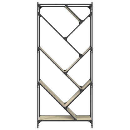 Bokhylle sonoma eik 79x30x180 cm konstruert tre og metall
