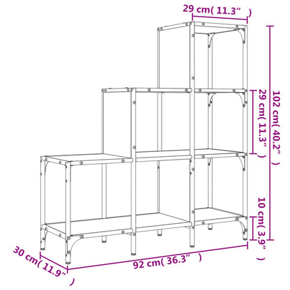 Bokhylle sonoma eik 92x30x102 cm konstruert tre