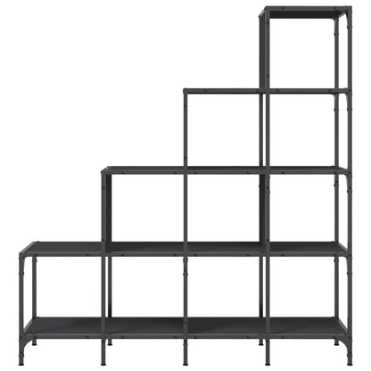 Bokhylle svart 122x30x132 cm konstruert tre