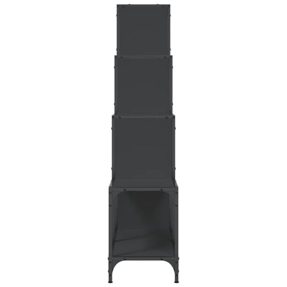 Bokhylle svart 122x30x132 cm konstruert tre