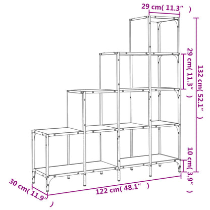 Bokhylle sonoma eik 122x30x132 cm konstruert tre