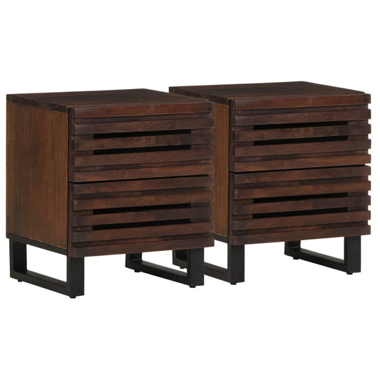 Nattbord 2 stk 40x34x46 cm heltre mango