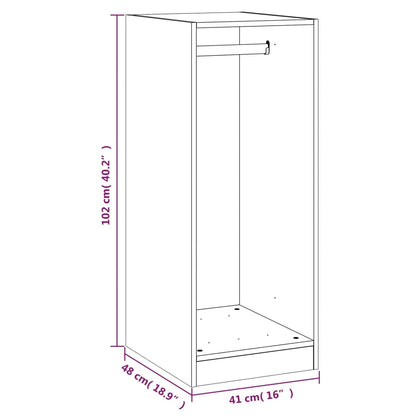 Garderobe betonggrå 48x41x102 cm konstruert tre