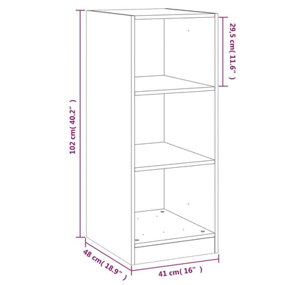 Garderobe betonggrå 48x41x102 cm konstruert tre