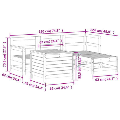 Hagesofasett 5 deler heltre furu