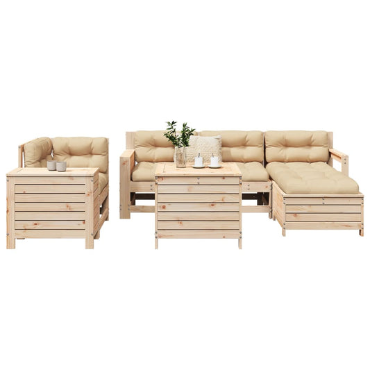Hagesofasett 7 deler heltre furu