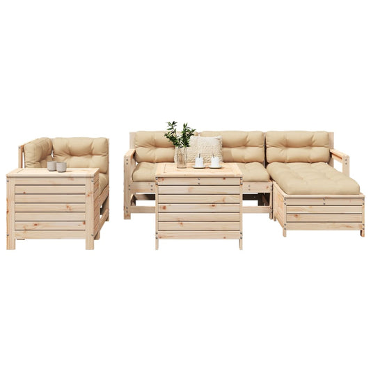 Hagesofasett 7 deler heltre furu