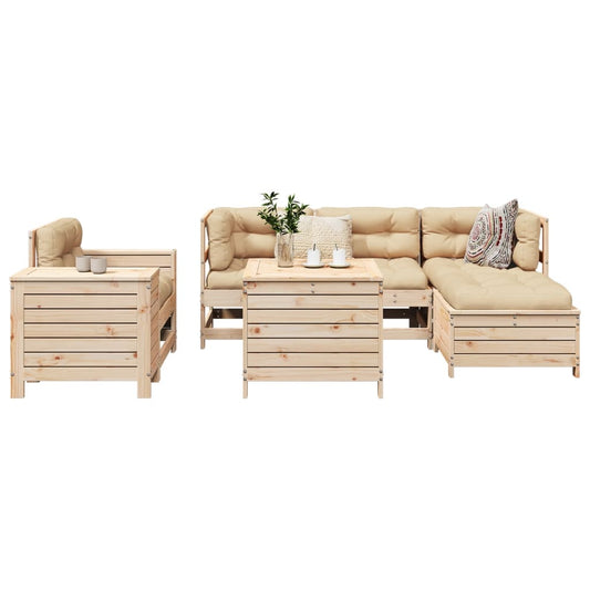 Hagesofasett 7 deler heltre furu