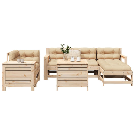 Hagesofasett 7 deler heltre furu