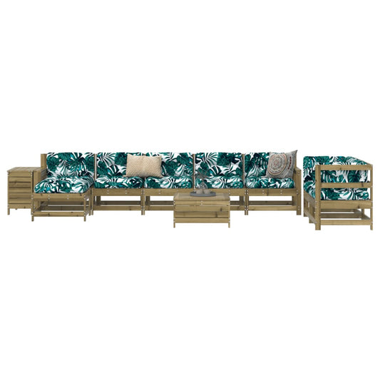 Hagesofasett 10 deler impregnert furu