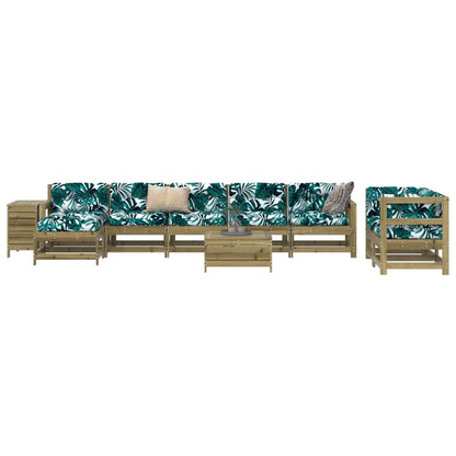 Hagesofasett 10 deler impregnert furu