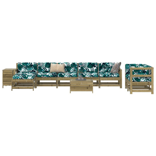 Hagesofasett 10 deler impregnert furu