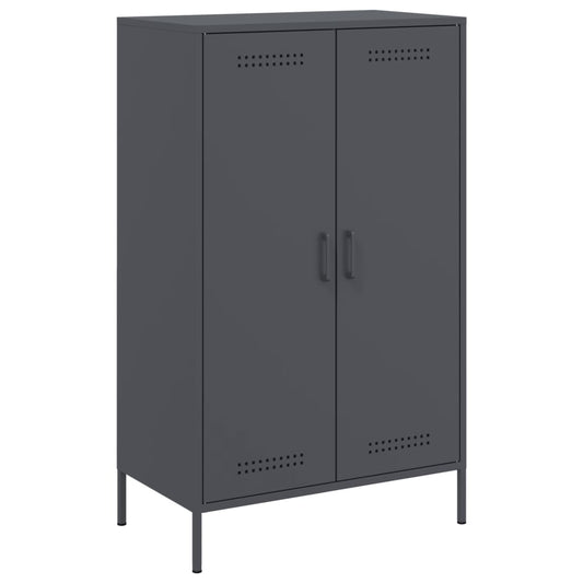 Highboard antrasitt 68x39x113 cm stål