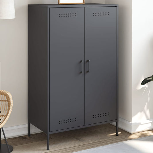 Highboard antrasitt 68x39x113 cm stål