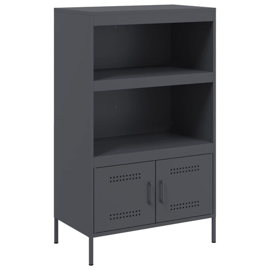 Highboard antrasitt 68x39x113 cm stål