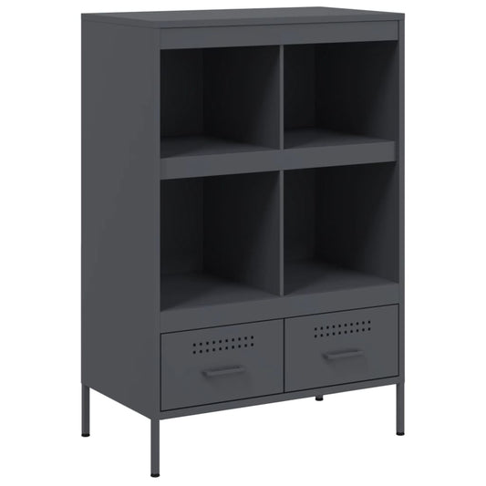Highboard antrasitt 68x39x101,5 cm stål