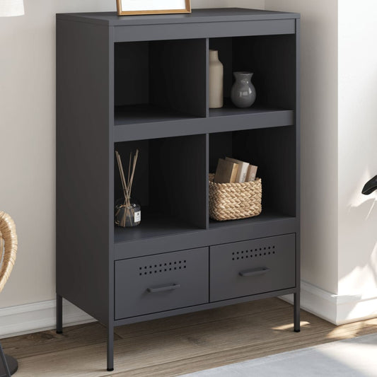 Highboard antrasitt 68x39x101,5 cm stål