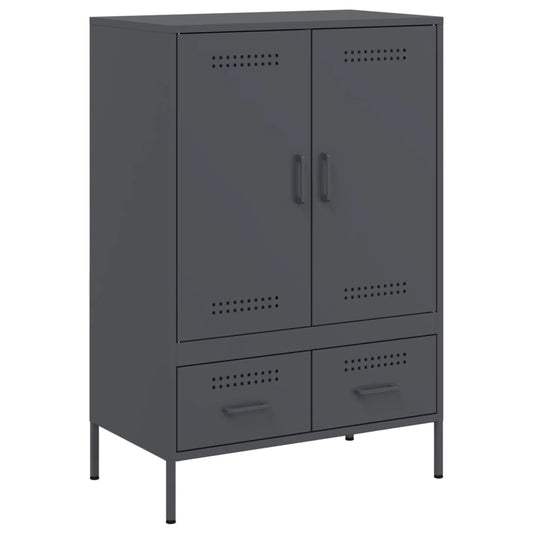 Highboard antrasitt 68x39x101,5 cm stål
