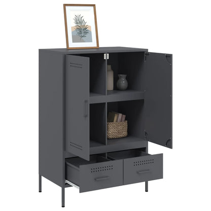 Highboard antrasitt 68x39x101,5 cm stål