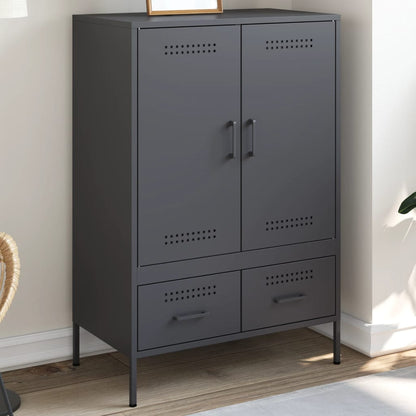 Highboard antrasitt 68x39x101,5 cm stål
