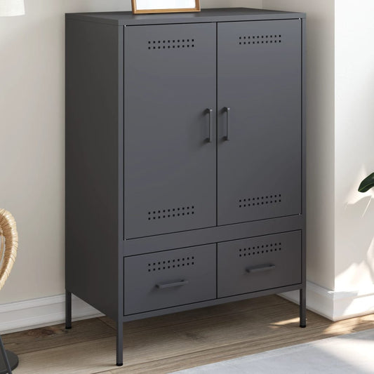 Highboard antrasitt 68x39x101,5 cm stål
