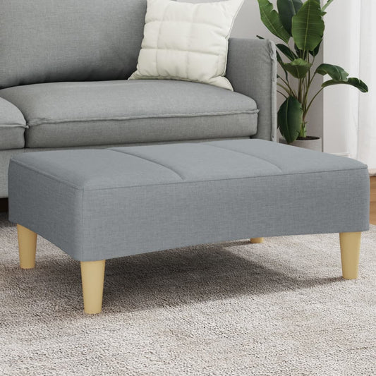 Fotskammel lysegrå 77x55x31 cm stoff