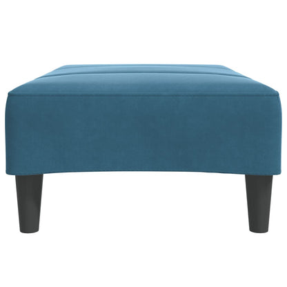 Fotskammel blå 77x55x31 cm fløyel